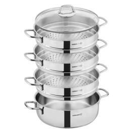 Korkmaz - Perla 5-Piece Stainless Steel Manti Steamer Cookware Set - Silver