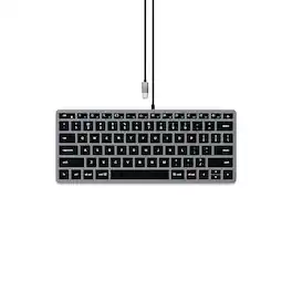 Satechi - Slim W1 Wired Backlit Keyboard - Illuminated Keys, USB-C Connection for MacBook Air/Pro, iPad Air/Pro, Mac mini, iMac - Space Gray