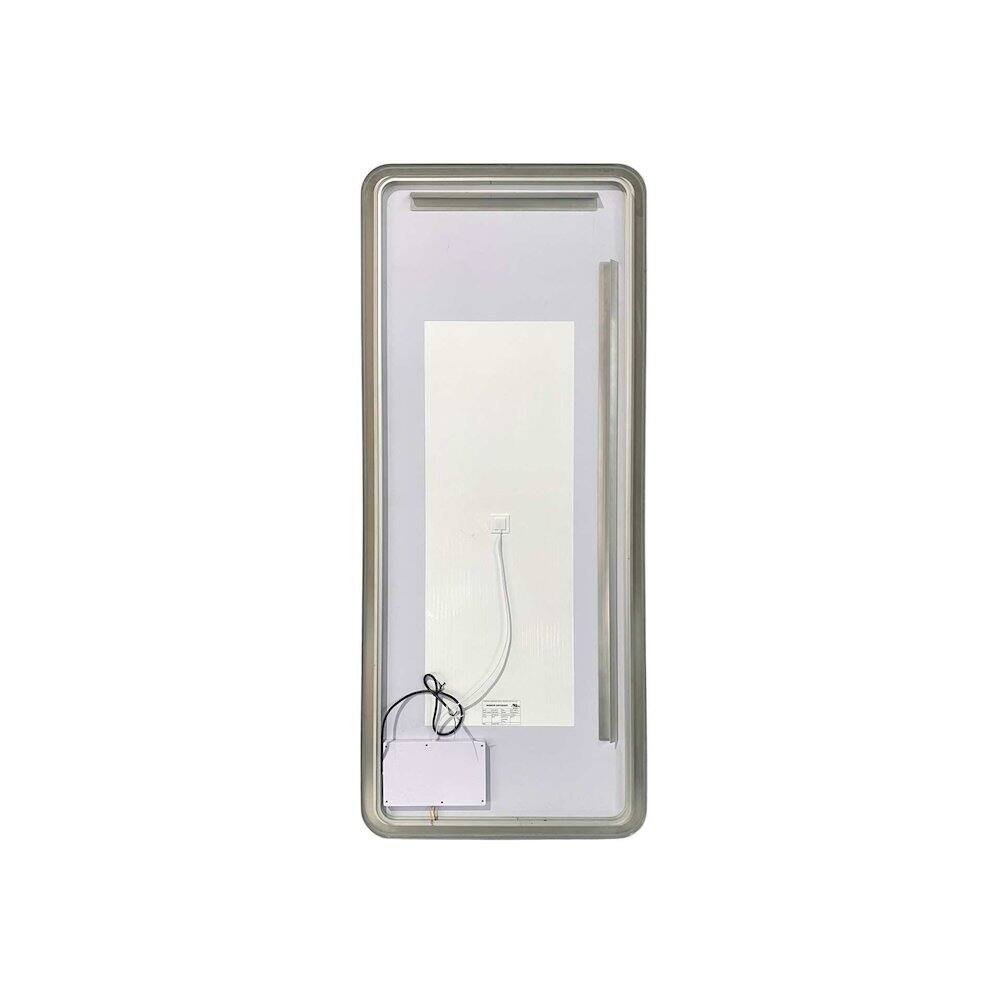 Front. Elegant Kitchen and Bath - 72 Inch Rectangle LED Front and Backlit Wall Mirror in Silver - Silver.