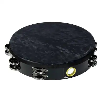 Front. Remo - TA-8210-70-SD015 Wild Tambourine, Pre-Tuned Skyndeep Head, 10" Diameter, Double-Row 8 Jingles.
