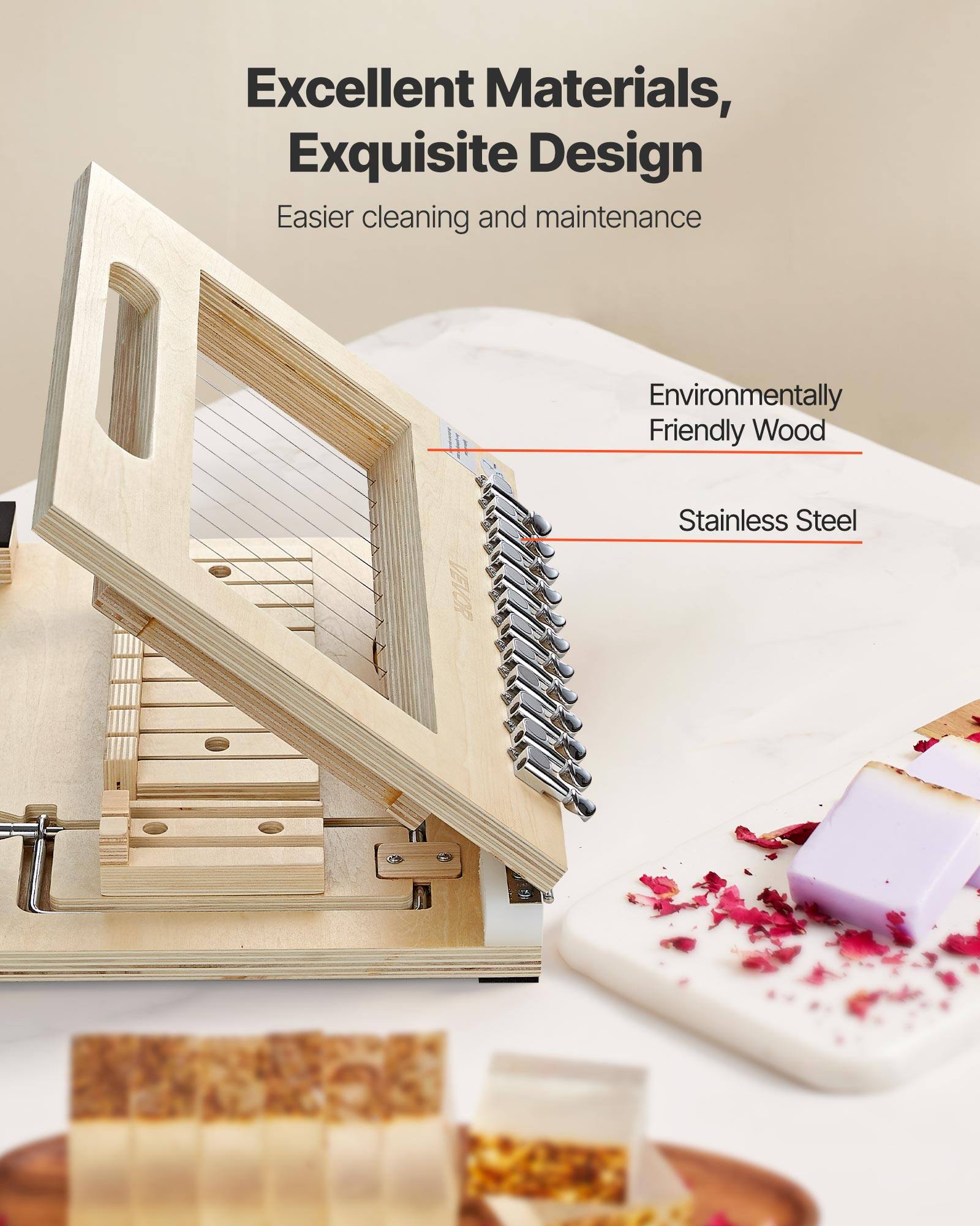 Excellent Materials, Exquisite Design  
Easier cleaning and maintenance  
Environmentally Friendly Wood  
Stainless Steel