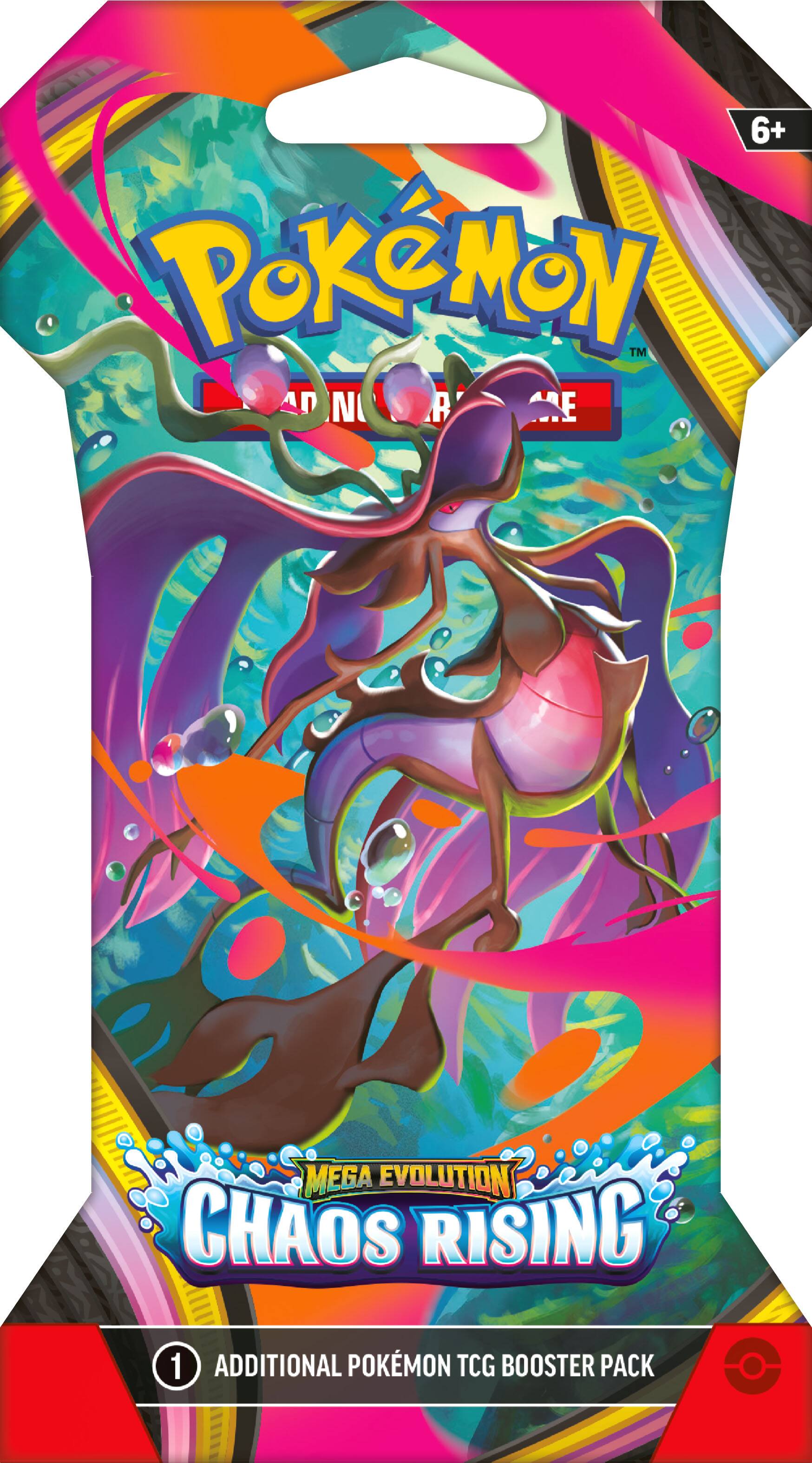 6+ Pokémon™ AD N B E E MEGA EVOLUTION CHAOS RISING 1 ADDITIONAL POKÉMON TCG BOOSTER PACK