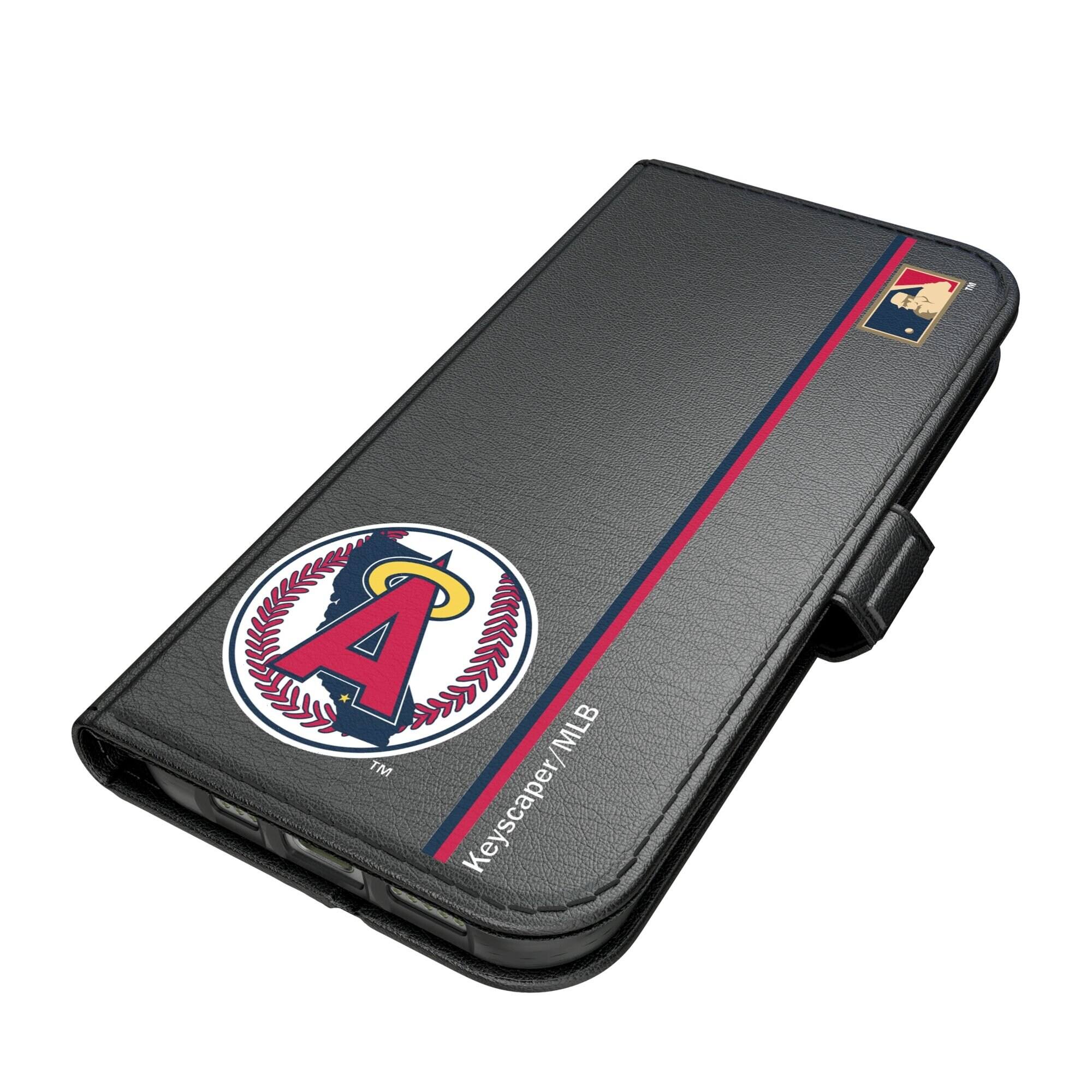 Alt View 1. Keyscaper - California Angels iPhone Folio 2.0 Case - 17 Pro - Black.