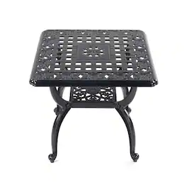 Lent Glitter Wood - ALUMINUM RUST-RESISTANT PATIO TABLE - Black