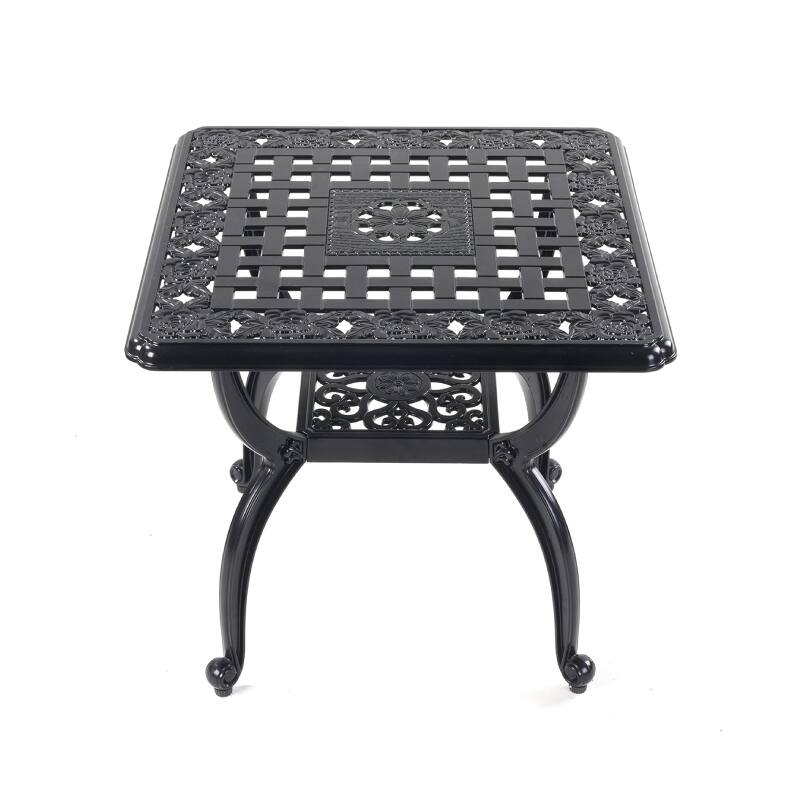 Lent Glitter Wood - ALUMINUM RUST-RESISTANT PATIO TABLE - Black