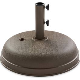 Best Choice Products - Fillable Plastic Patio Umbrella Base Stand, Pole Holder w/ Adjustment Knob, Round Dome - Brown
