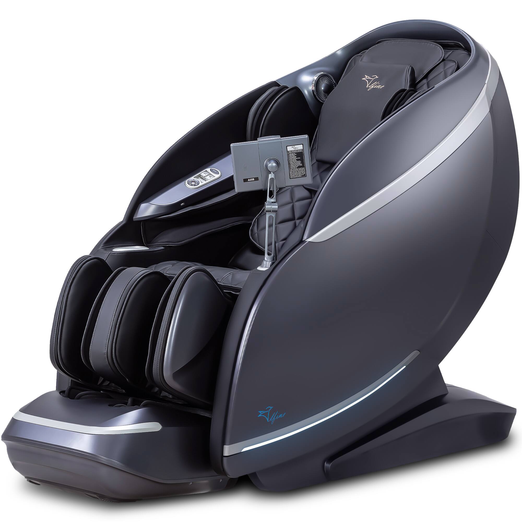 Front. Alfine - Alfine A688 Heaven Duet Massage Chair 4Dx3D Dual-Mechanism Zero Gravity Full Body Relaxation - Black.