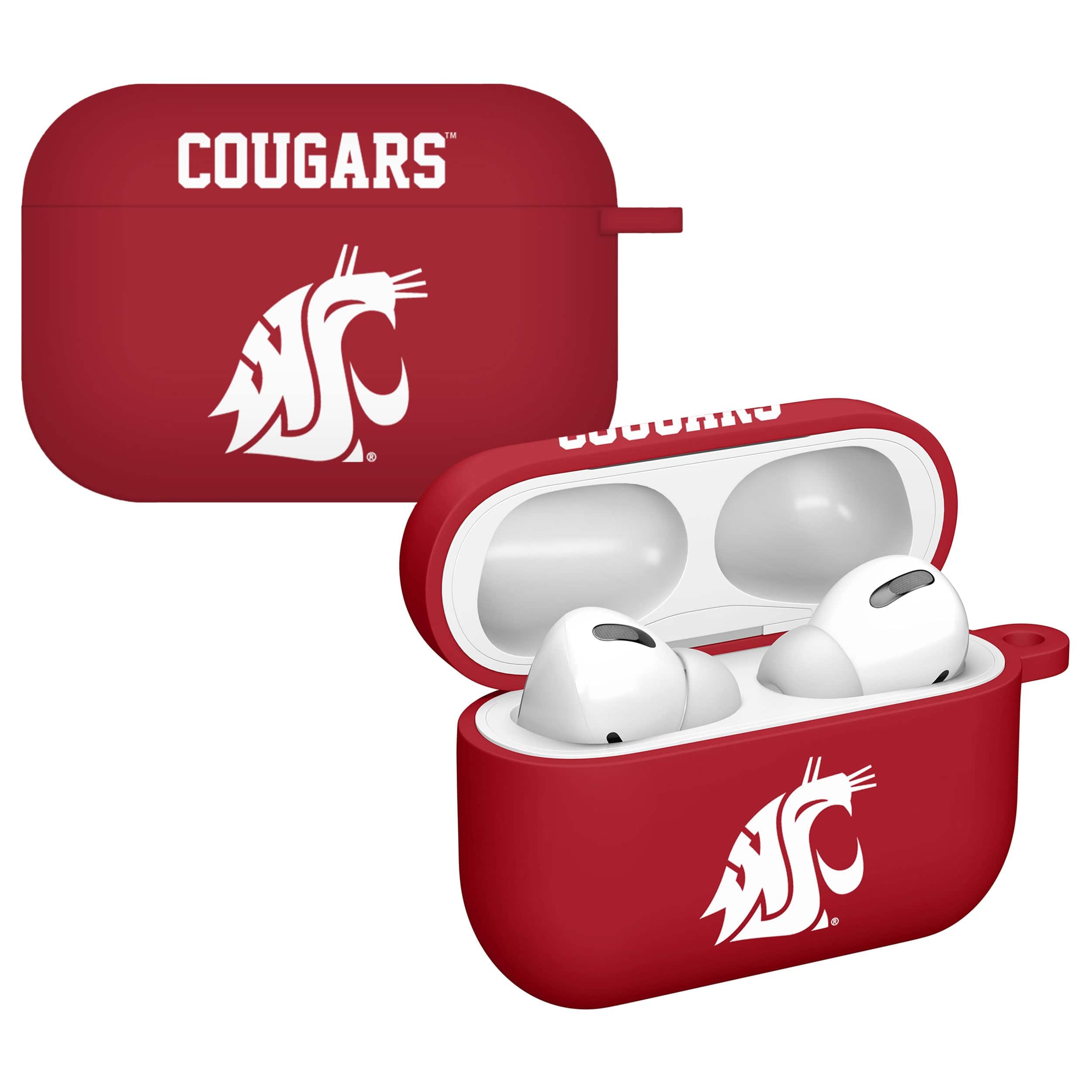 Front. Affinity Bands - Washington State Cougars AirPods Pro Silicone Case Cover - Crimson.