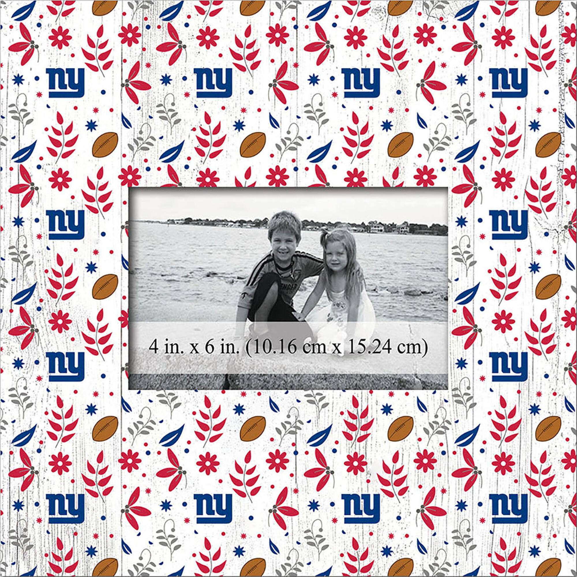 New York Giants 10'' x 10'' Floral Pattern Frame