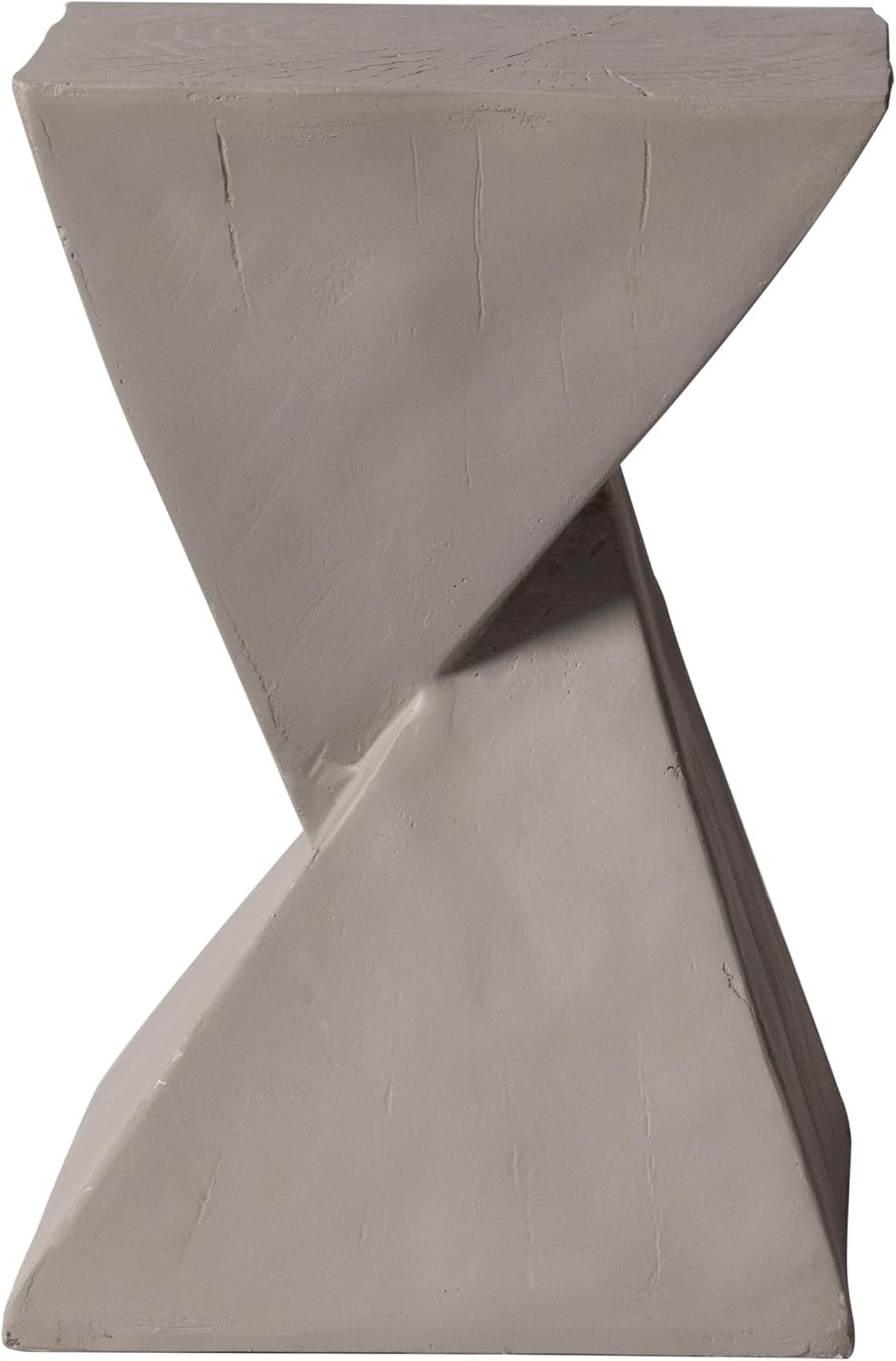 Alt View 1. LeisureMod - Glint Modern Twisted Side Table, Fiberstone Indoor/Outdoor End Table, Stool or Plant Stand - Grey.