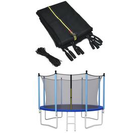 Gymax - 12FT Trampoline Replacement Safety Enclosure Net Weather-Resistant - Black