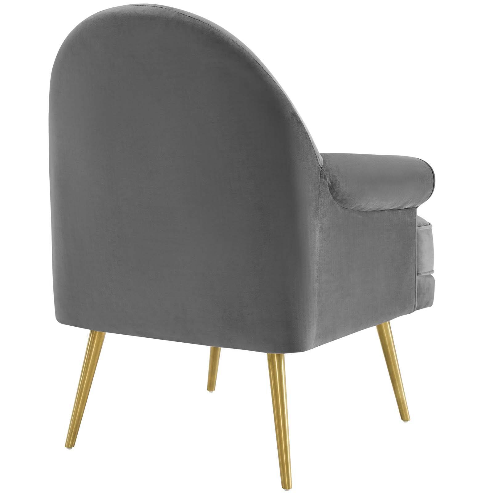 Alt View 1. Modway - Revive Tufted Button Accent Performance Velvet Armchair by Modway - Gray.