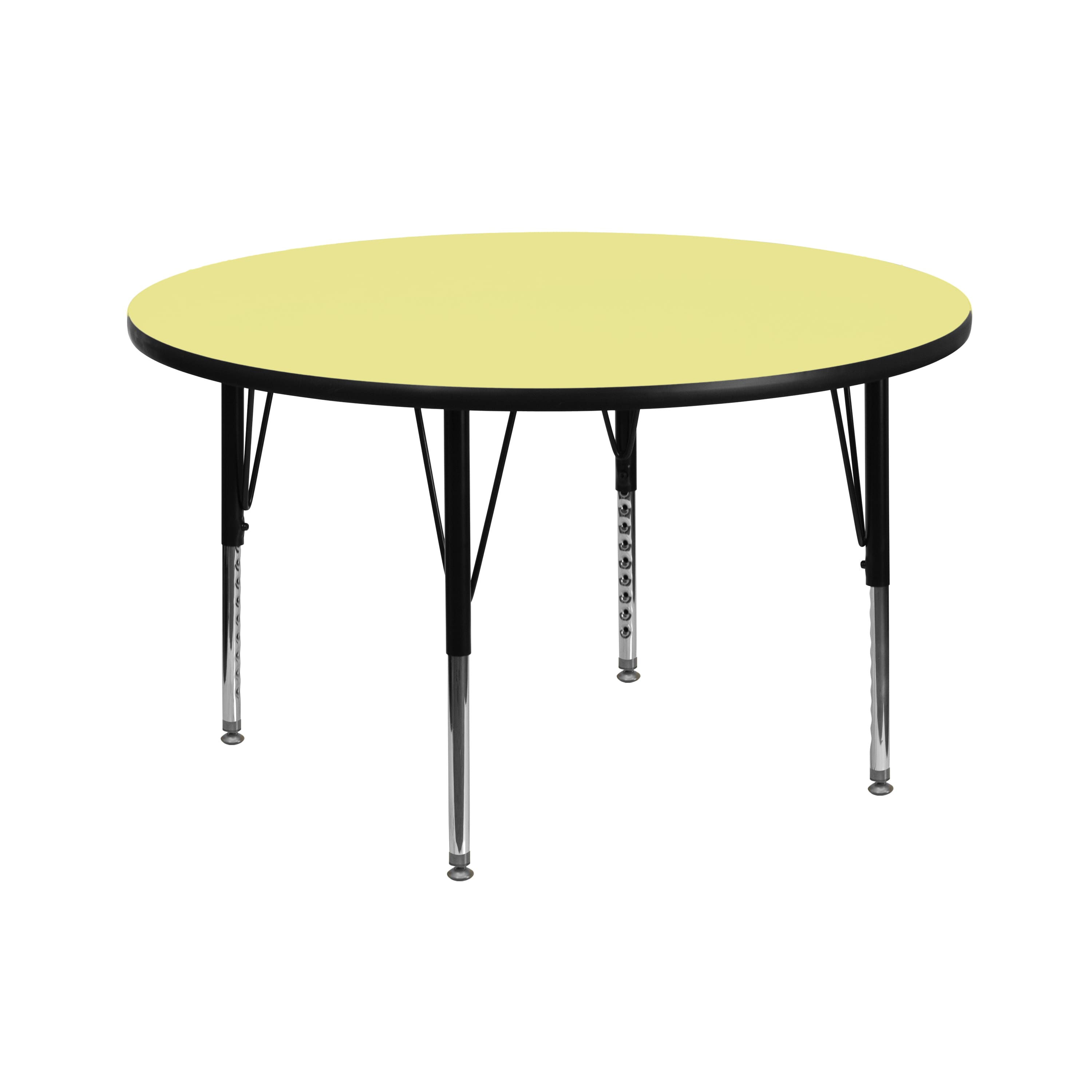 "Emma + Oliver - 42"" Round Laminate Adjustable Preschool Activity Table - Yellow" price history on PriceWatchPro