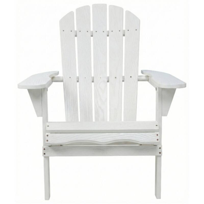 Alt View 1. HTUTWOO - Set of 2 Wood Lounge Patio Chair for Garden Outdoor - Wooden Folding Embossed Adirondack Chair, Wood Lounge Patio Chair - White.