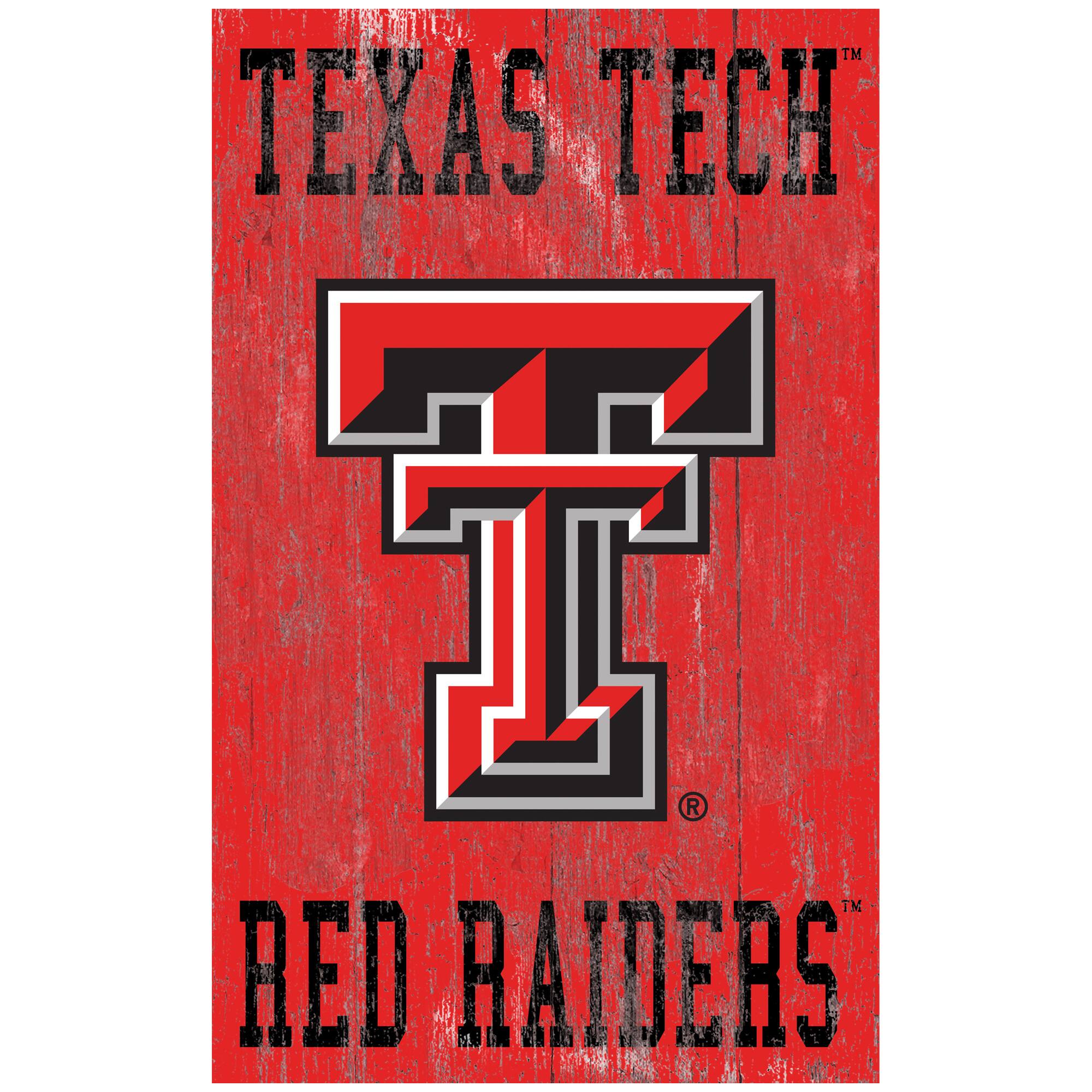 Texas Tech Red Raiders 11'' x 19'' Heritage Distressed Logo Sign