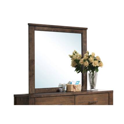 Front. TinyHomie - Merrilee Oak Finish Mirror.