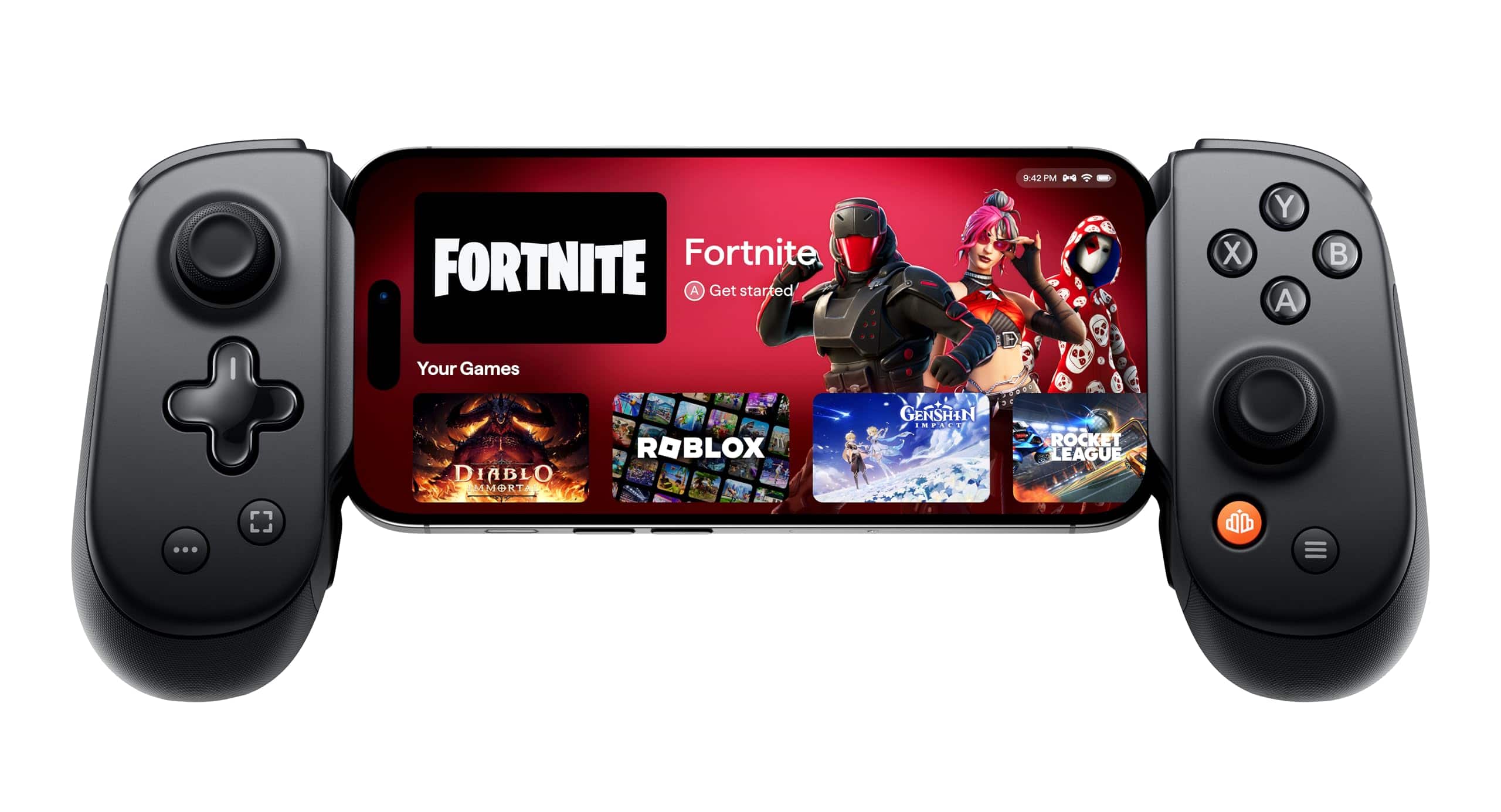 Reds Spade - Pro Mobile Gaming Controller For 15 16 17 Android - Usb-c Or Phone Stream Play Call Of Duty More Via Ios - Black