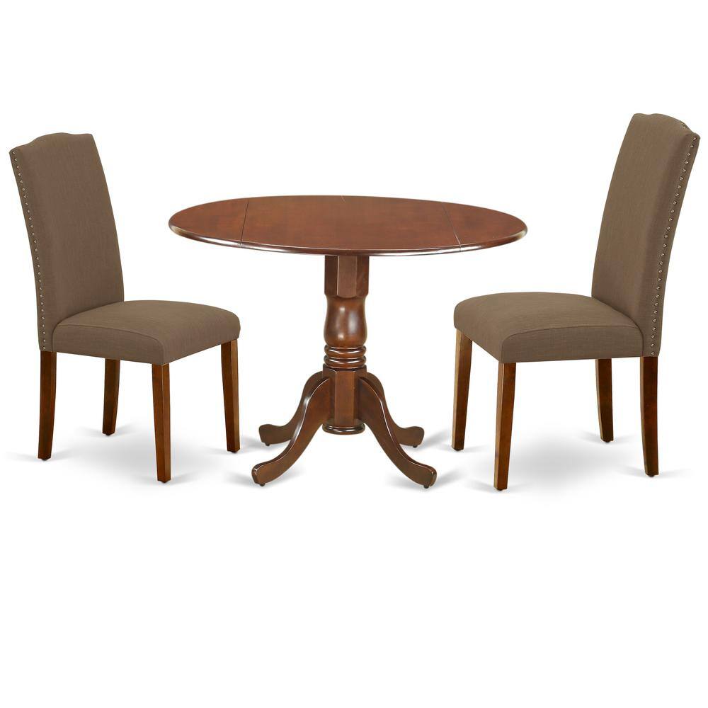 Back. East West Furniture - Dining Room Set Mahogany - Brown.