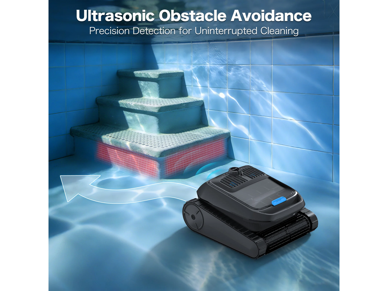 Ultrasonic Obstacle Avoidance  
Precision Detection for Uninterrupted Cleaning