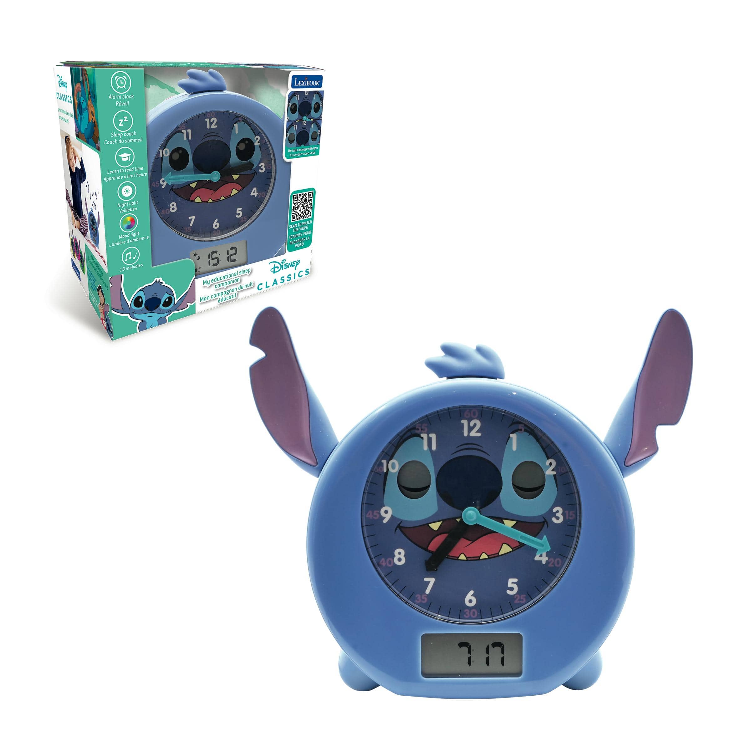 Lexibook - Disney Stitch My Educational Sleep Companion with Night Light - Blue