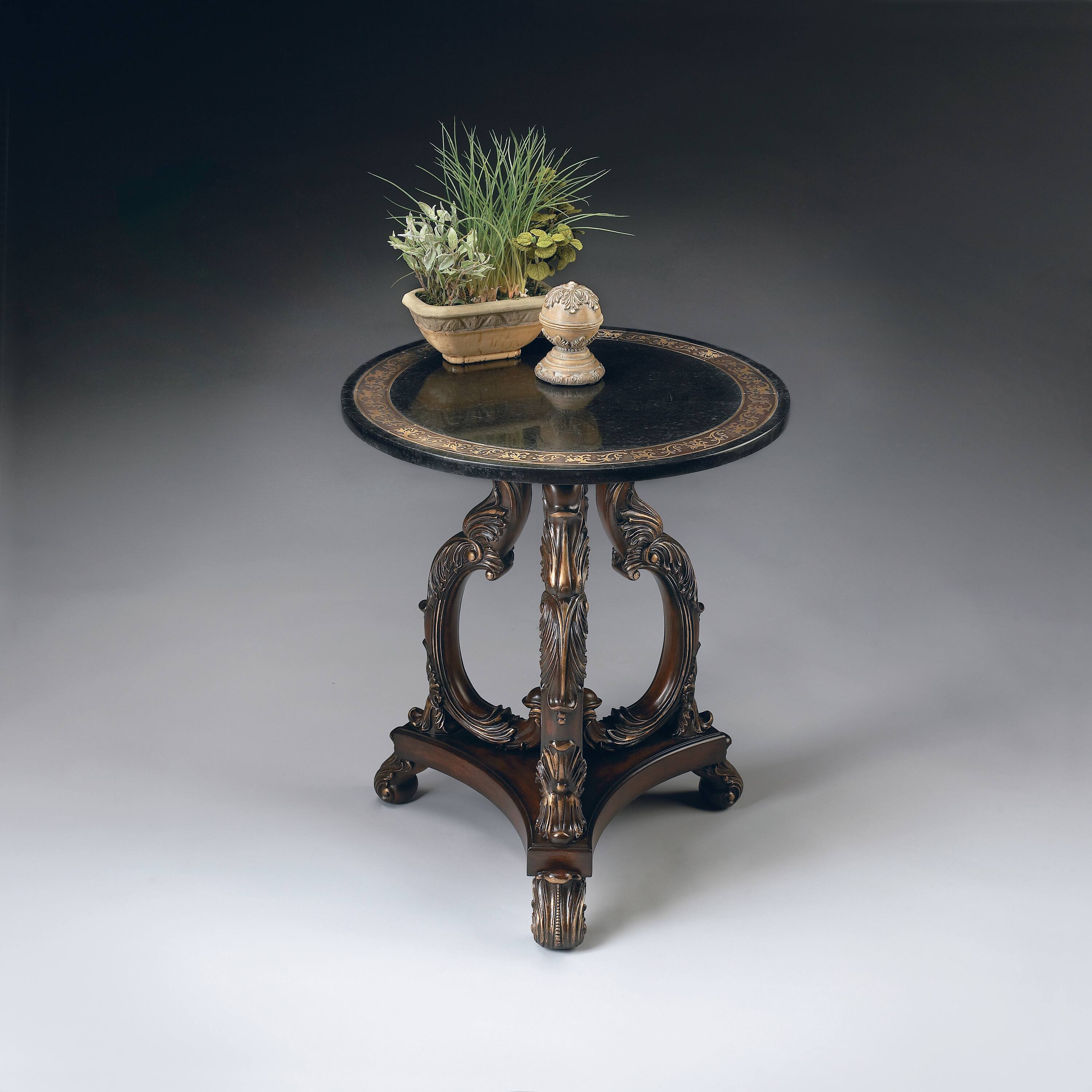 Butler Specialty Lafayette 22.5 in. W Round Stone Side Table Multi ...