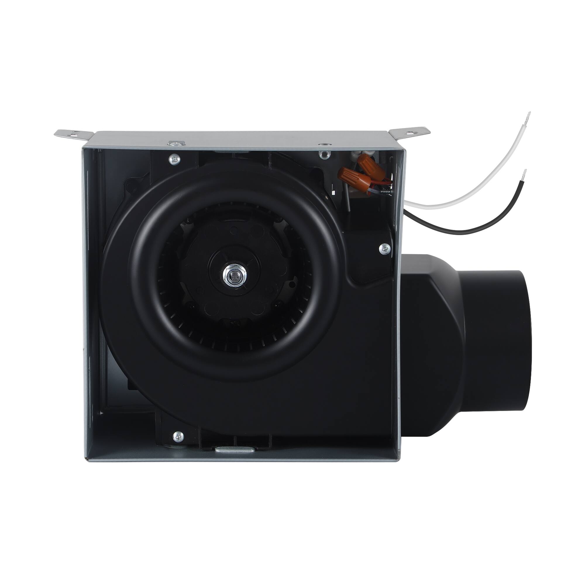 Angle. Breezary - Bathroom Exhaust Fan with 3CCT LED Light/No-Light Options, 80/110 CFM, Ultra Quiet Ceiling Mount Fan with 4-Inch Duct - White Square (With Light).