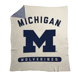 Logo Brands - Michigan Wolverines 50" x 60" Luxe Dreams Throw Blanket - Oatmeal