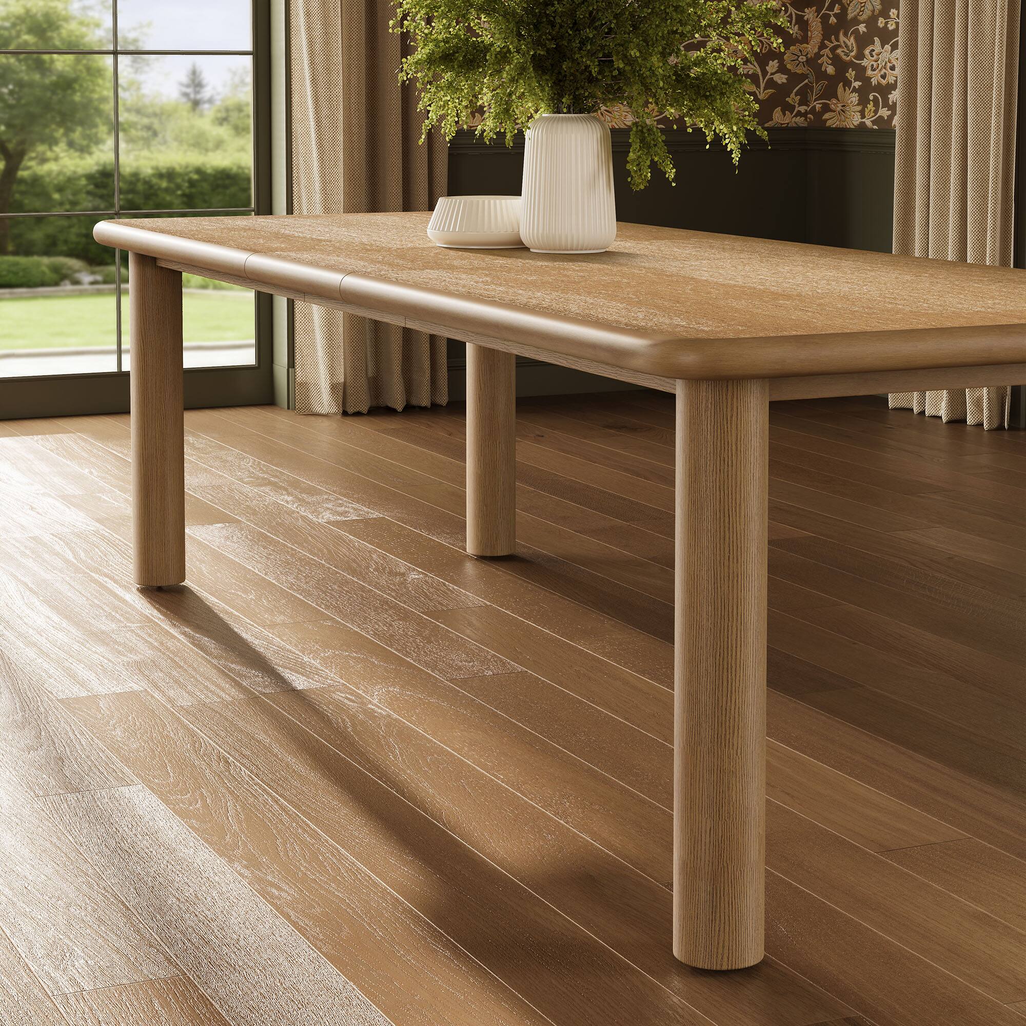 Alt View 6. Modway - Alvia 86"–105" Extendable Rectangular Wood Dining Table by Modway - Weathered Oak.