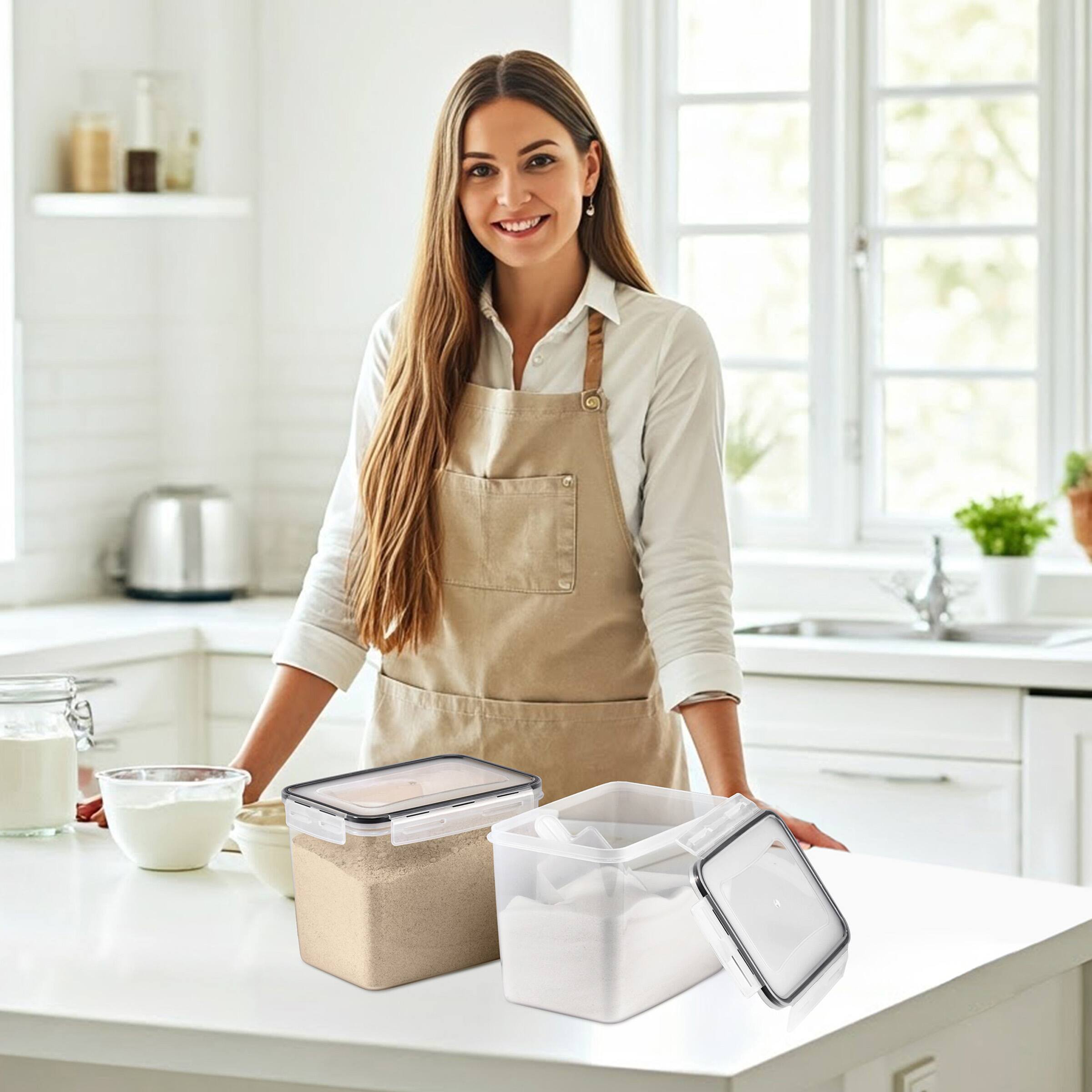 Angle. Sorbus - Sorbus 2 Pack (121oz/15cups) Airtight Food Storage Containers with Lids - Clear.