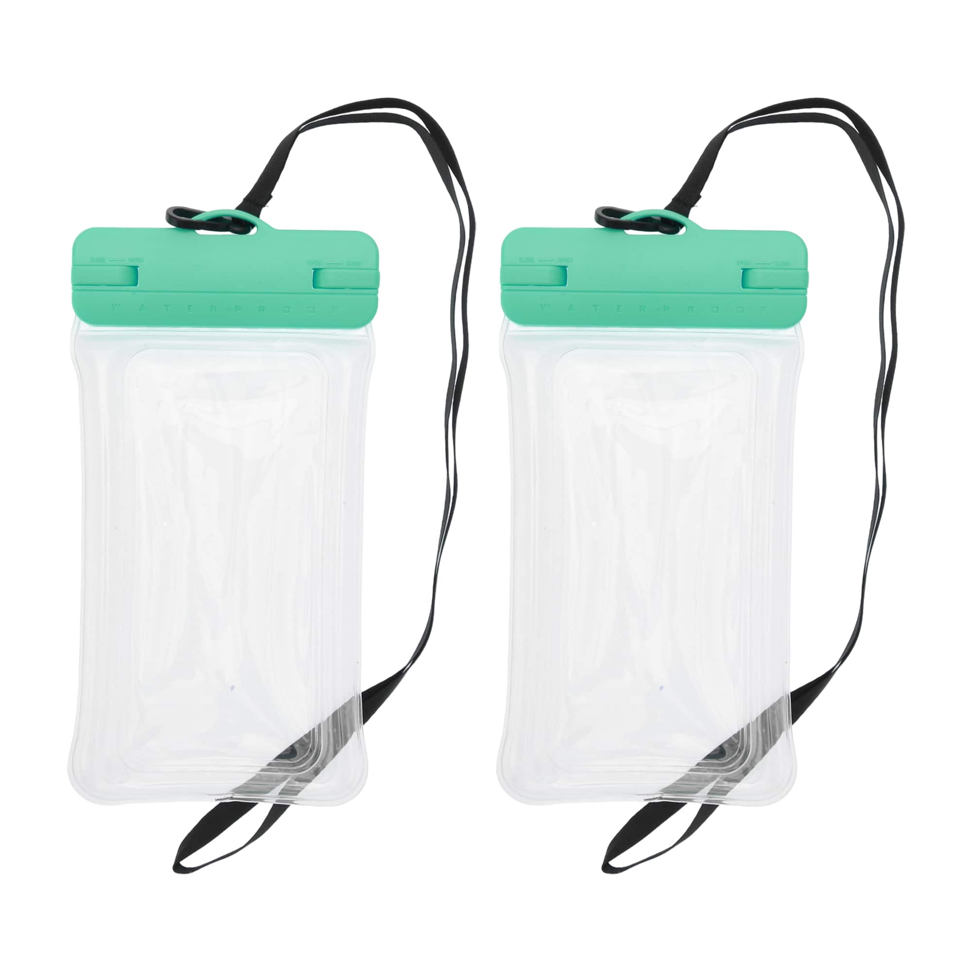 Unique Bargains - 2pcs Inflatable Mobile Waterproof Bag Universal Waterproof Case Compatible for Phone 4.92"x9.65" - Green