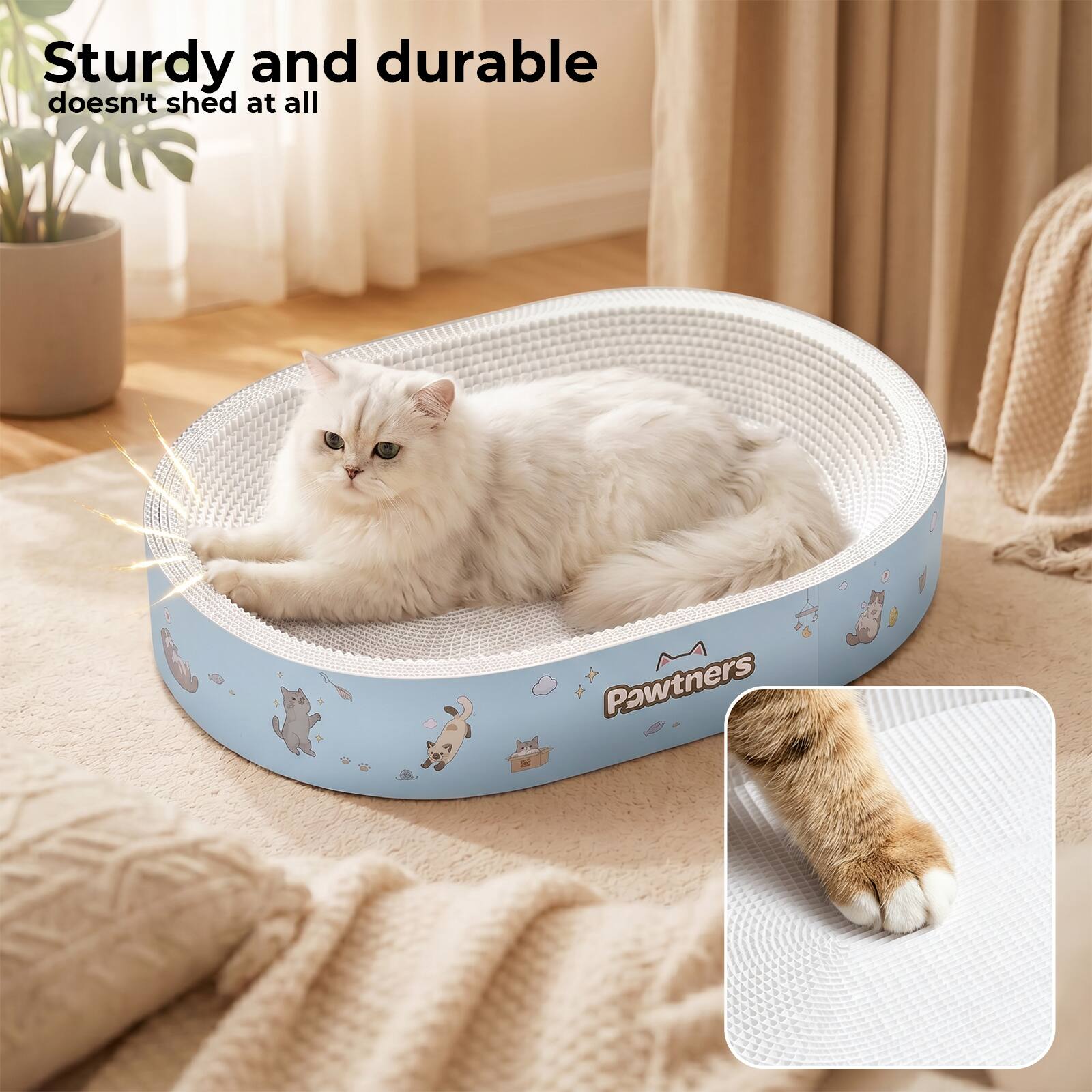 Sturdy and durable doesn't shed at all  
Pawtners