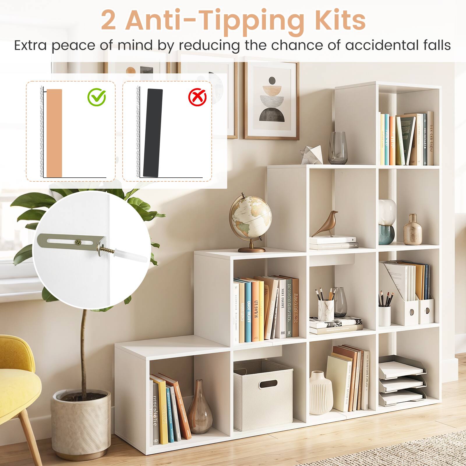 2 Anti-Tipping Kits  
Extra peace of mind by reducing the chance of accidental falls