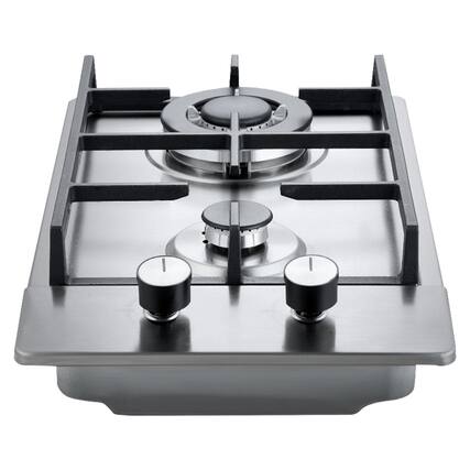 Front. Glintex - 12 Inch Gas Cooktop 2 Burners Stainless Steel Built-in Stove 12250BTU Dual Fuel LPG NG with Thermocouple Protection. - Natural.