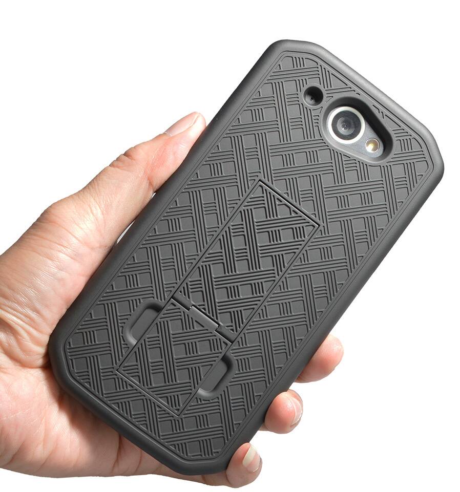 Alt View 4. Nakedcellphone - Case with Stand and Belt Clip Holster for CAT S48c - Black.