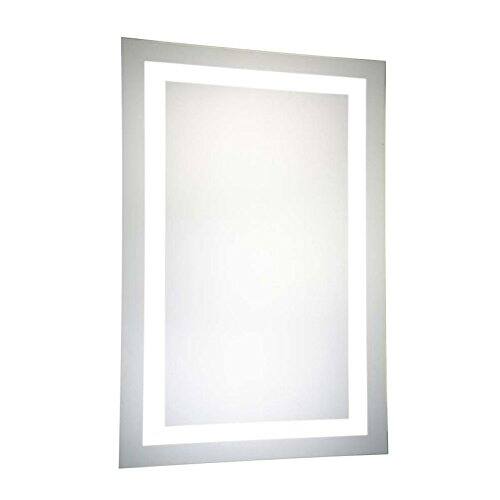 Left. Elegant Decor - LED Hardwired Mirror Rectangle W24H40 Dimmable 5000K - Glossy White.