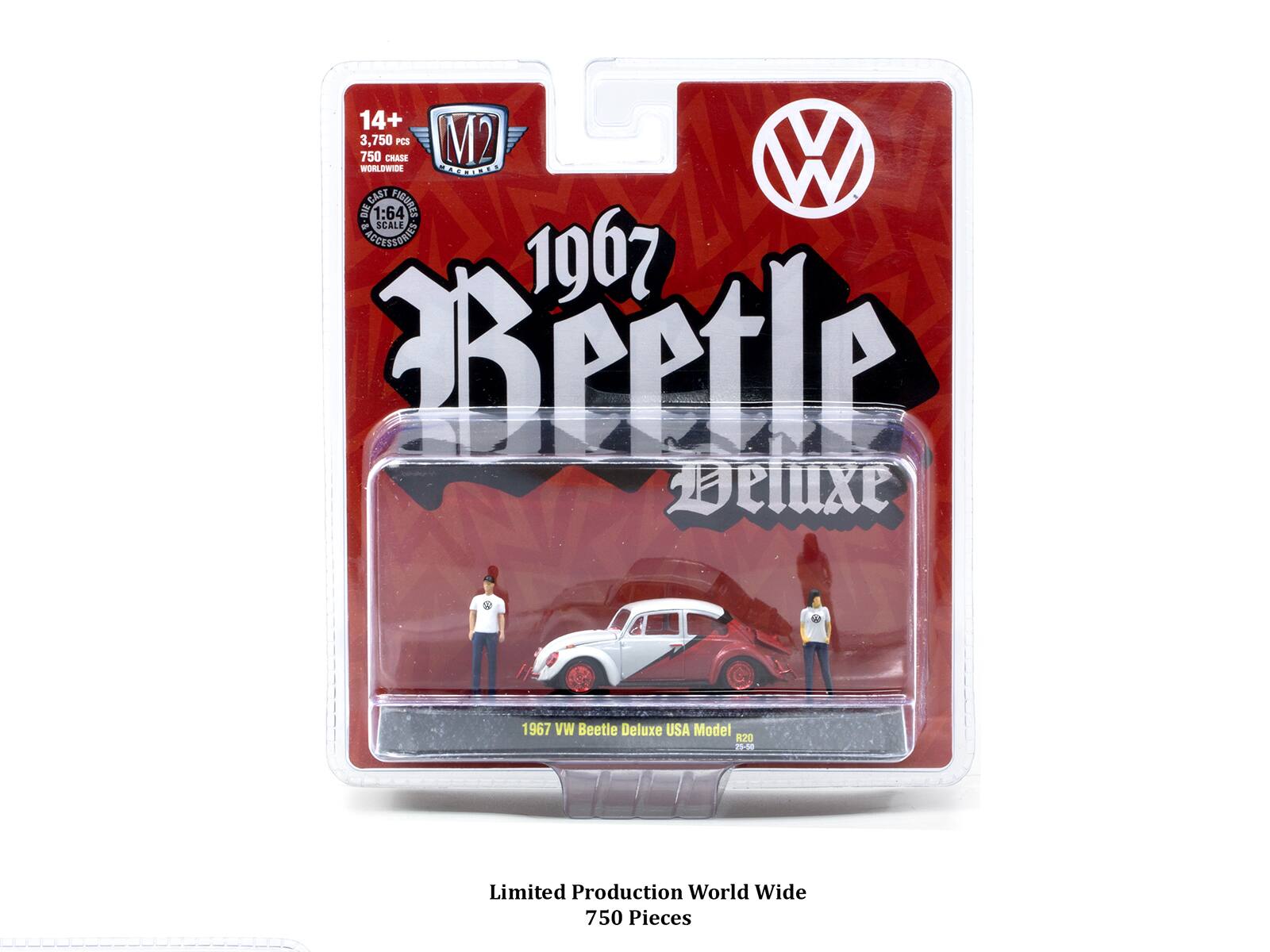 14+ 3,750 pcs 750 Chase PCS M2 W 1:64 Scale Recessed 1967 Beetle Deluxe E 1967 VW Beetle Deluxe USA Model R20 25-50 Limited Production World Wide 750 Pieces