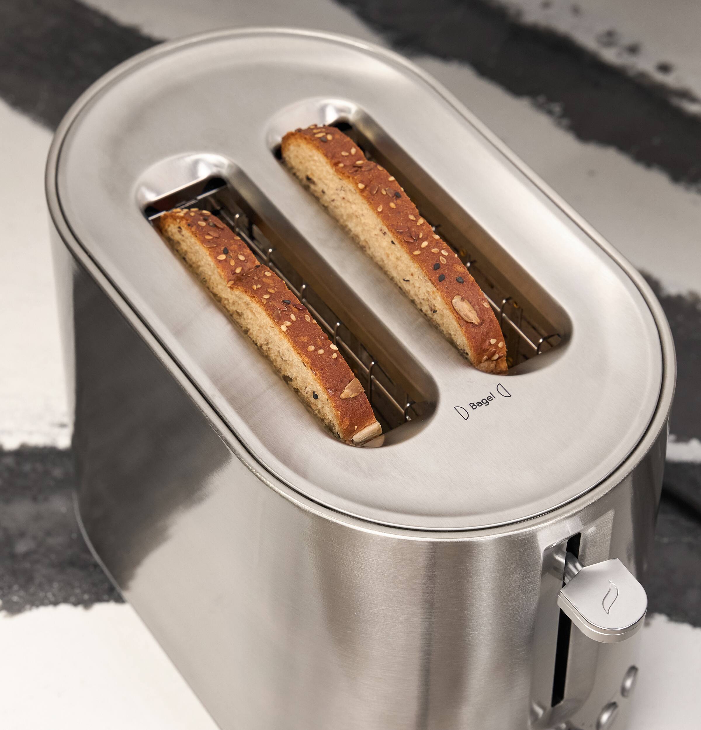Alt View 16. Café - Express Finish 2-Slice Toaster with Extra Wide Slots and 4 Preset Toasting Functions - Stainless Steel.
