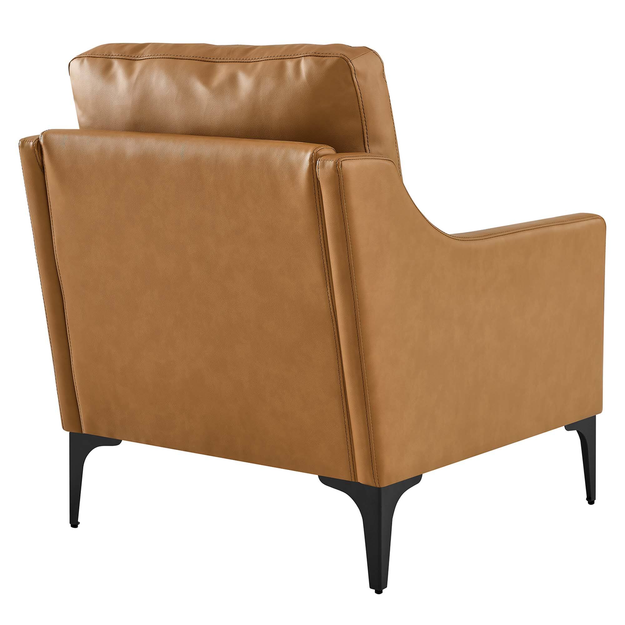 Back. Modway - Corland Leather Armchair by Modway - Brown.
