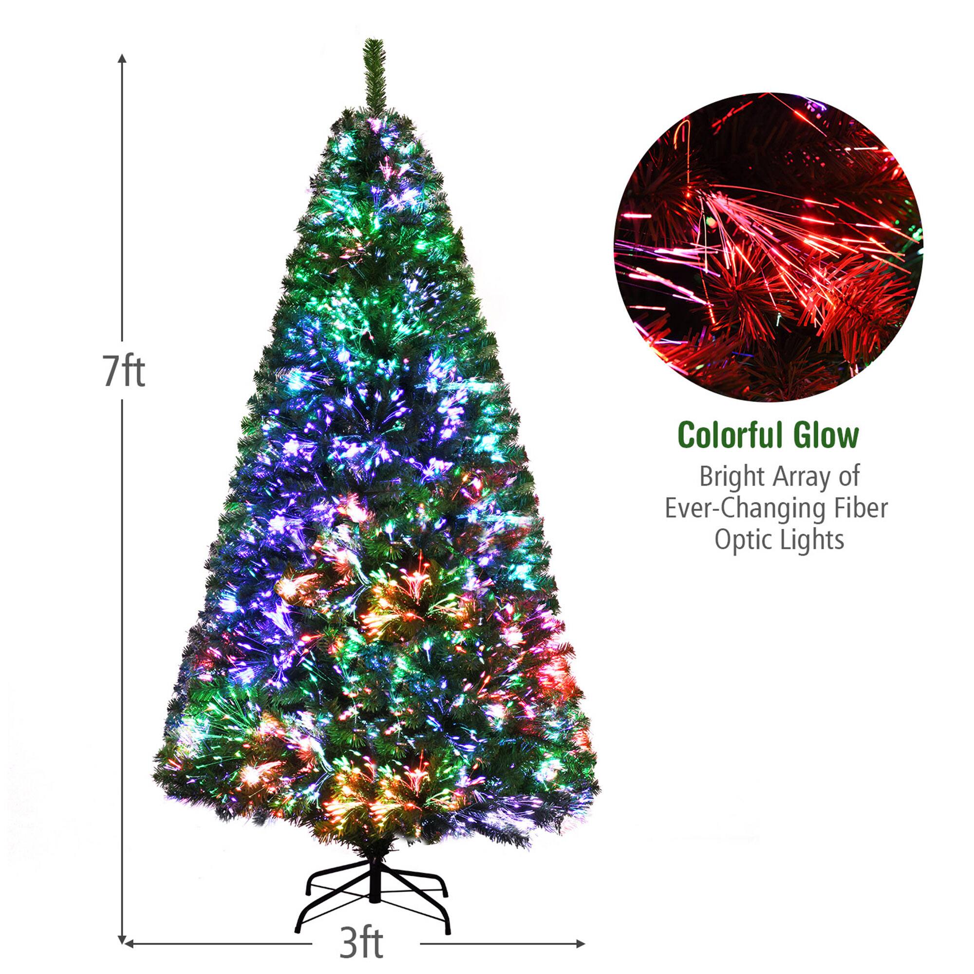 7ft Colorful Glow Bright Array of Ever-Changing Fiber Optic Lights 3ft