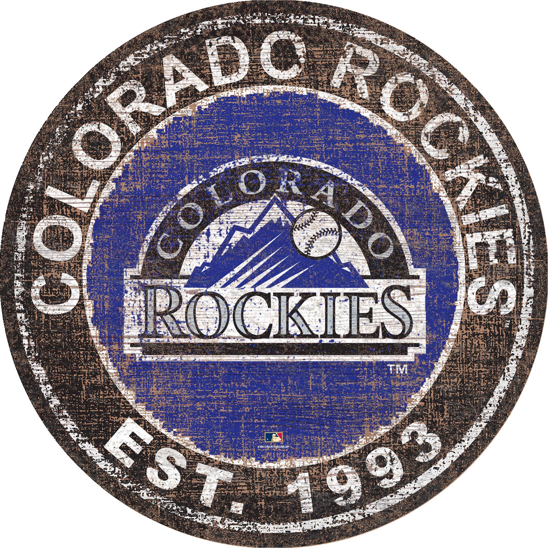 Colorado Rockies 24'' Round Heritage Logo Sign