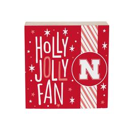 Evergreen Enterprises - Nebraska Huskers 6" Holiday Wood Plock Shelf Sign - Multicolor
