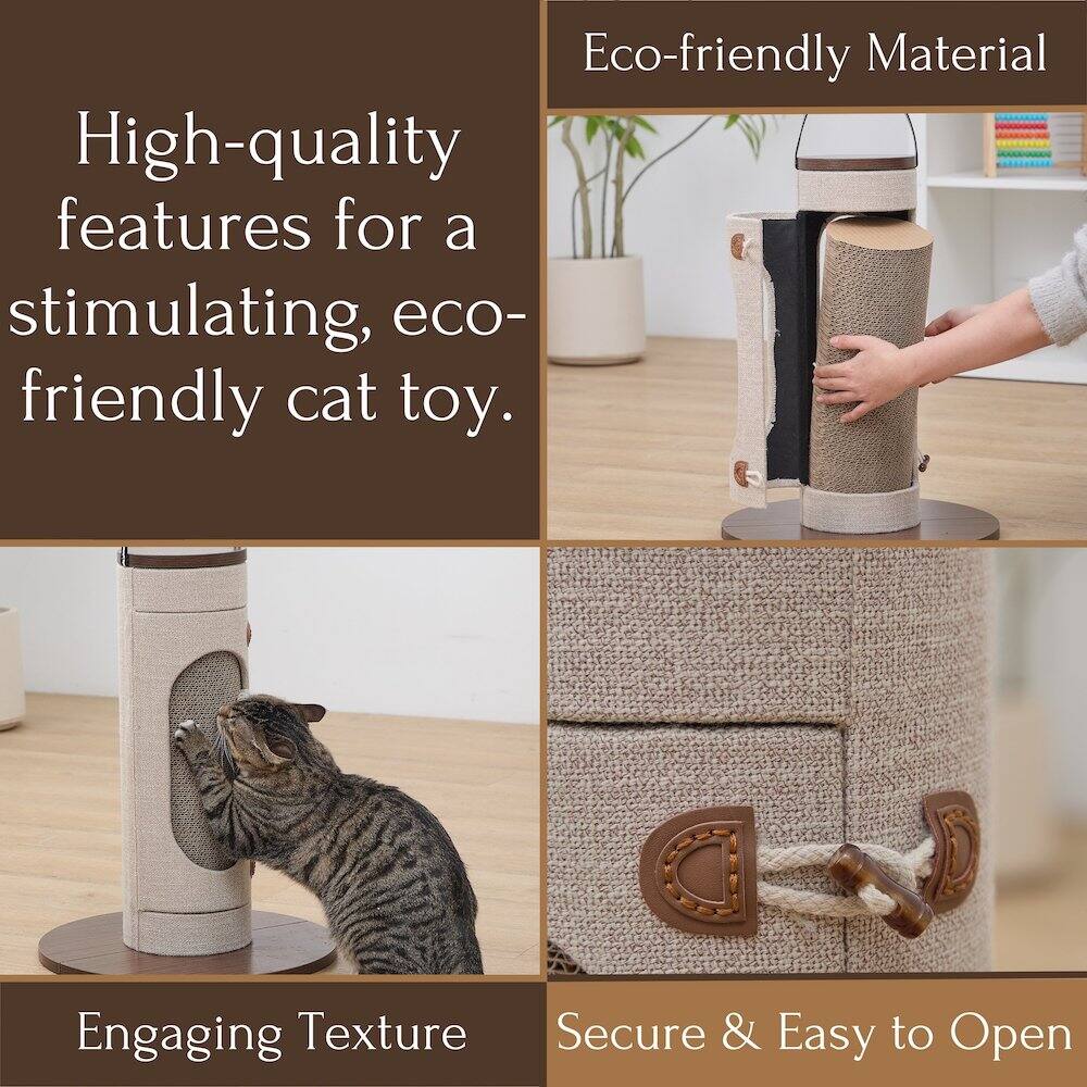 High-quality features for a stimulating, eco-friendly cat toy.

Eco-friendly Material

Engaging Texture

Secure & Easy to Open
