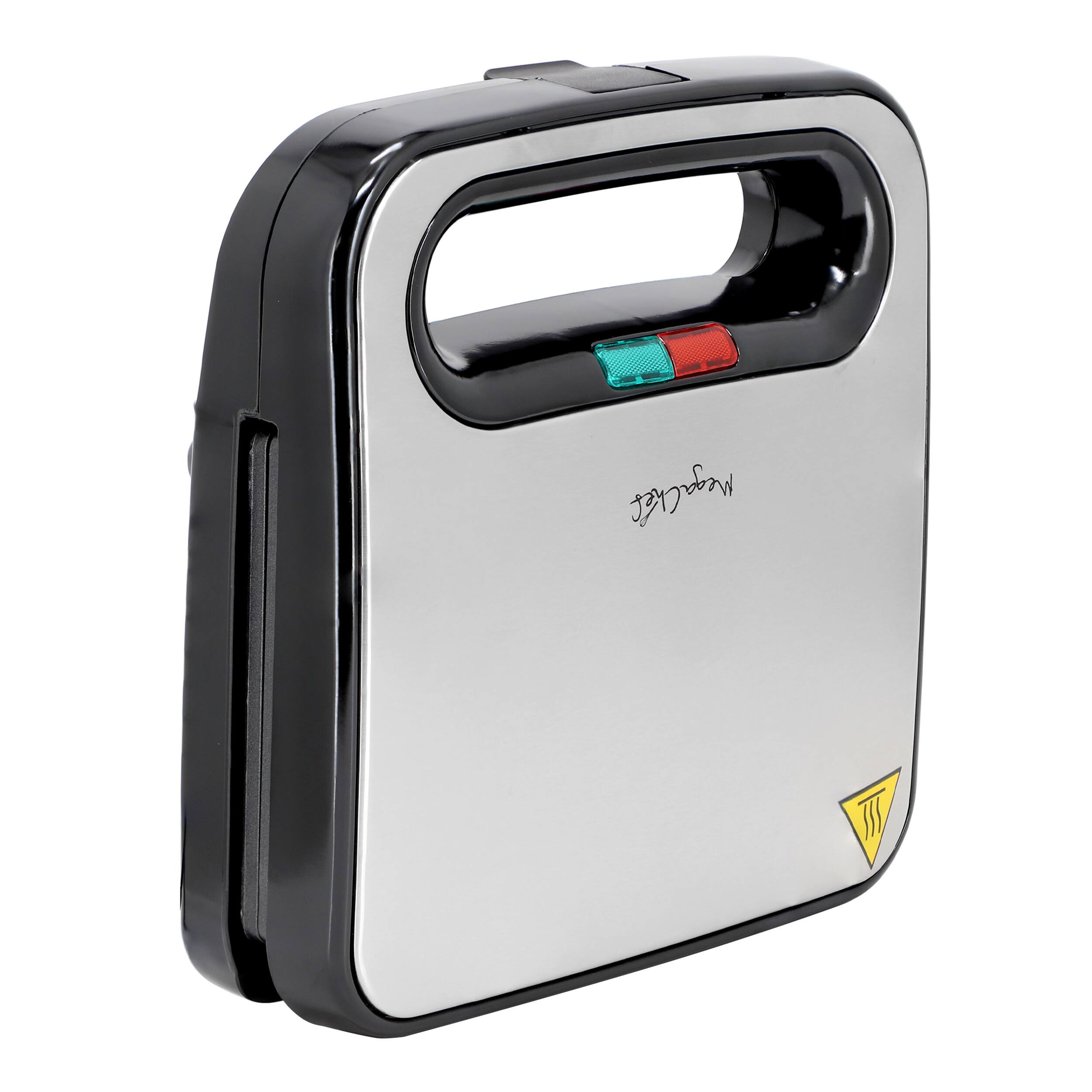 Alt View 1. MegaChef - MegaChef Electric Non-Stick Sandwich Maker - Silver.