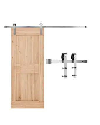 Front. VEVOR - 6.6FT Sliding Barn Door Hardware Kit,330 LBS Load Capacity,Compatible with 36 to 40 Inches Width & 1-3/8 to 1-3/4 Inches - Matte Silver (Nickel-Plated).