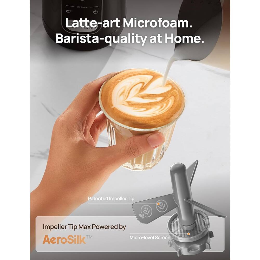 Latte-art Microfoam.  
Barista-quality at Home.  

Patented Impeller Tip  
Impeller Tip Max Powered by AeroSilk™  
Micro-level Screen