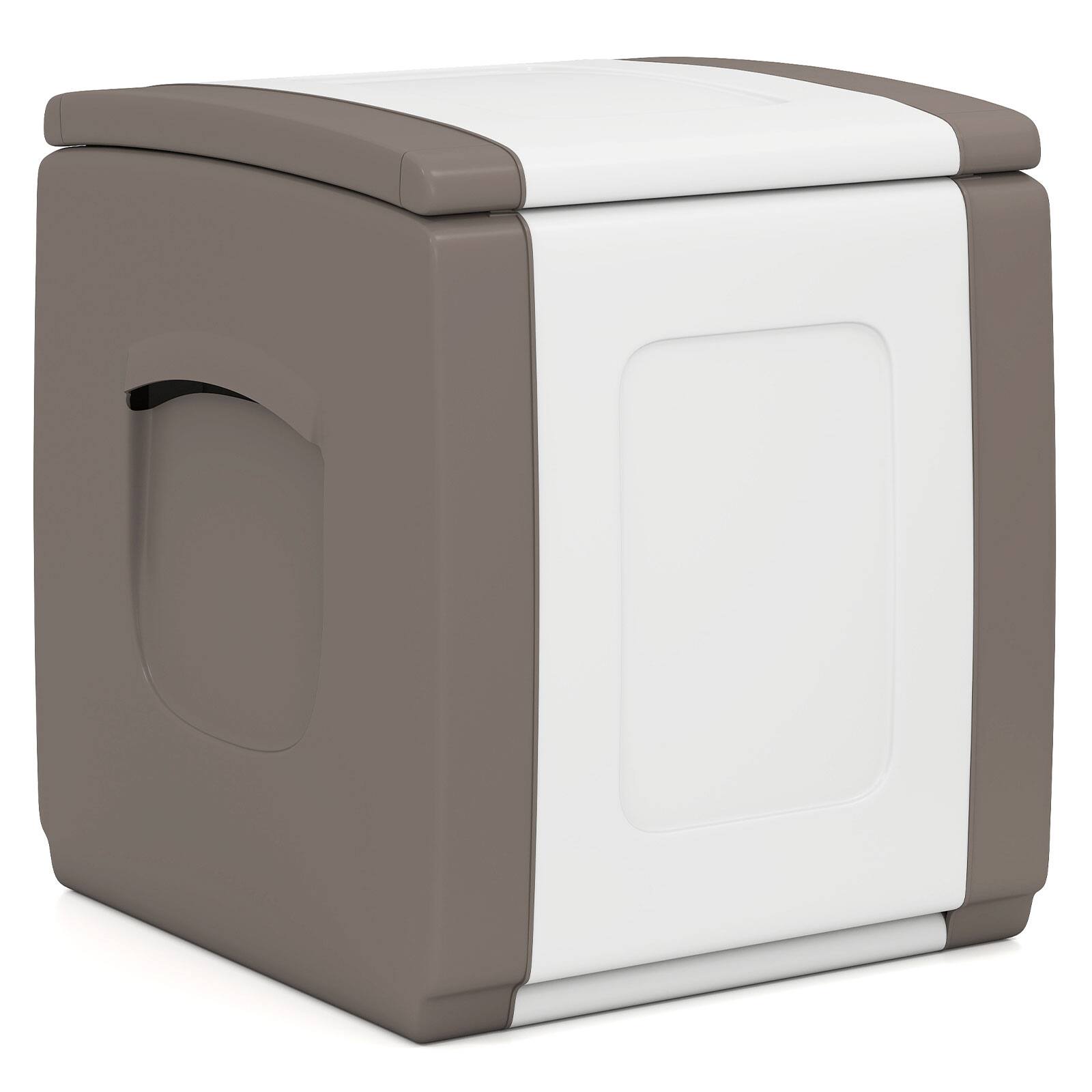 Alt View 8. Gymax - Gymax Deck Box Patio Container w/ Lockable Lid Weatherproof Plastic Storage Bin Brown & White - Brown.