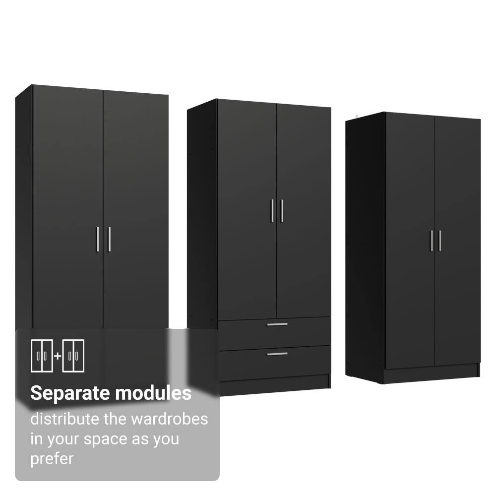 Separate modules  
distribute the wardrobes in your space as you prefer