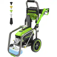 A greenworks 2300 PSI
greenworks EP0p
greenworks SOMP
greenworks NNN