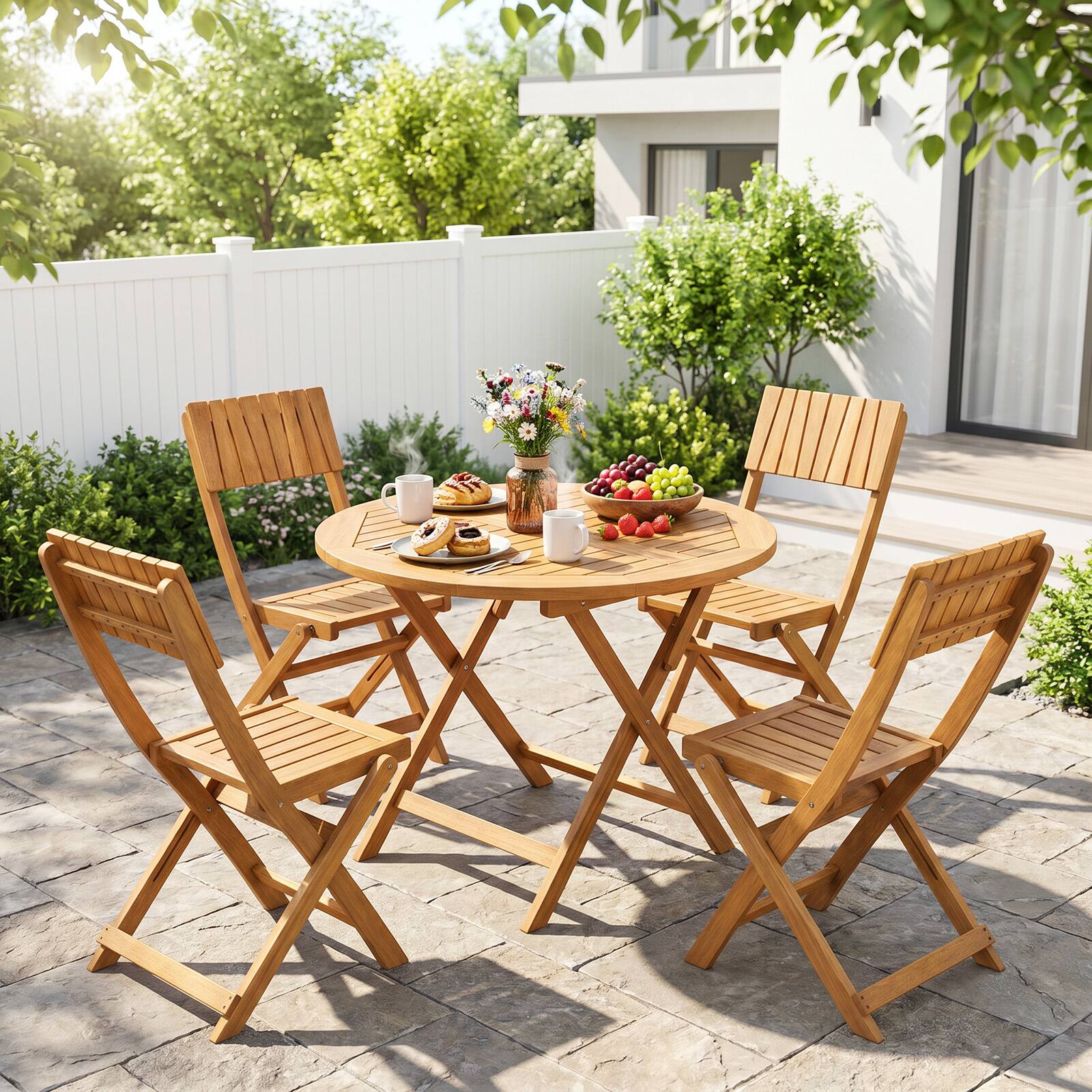 Alt View 1. Gymax - Gymax 4PCS Folding Chairs w/Slatted Backrest & Seat Armless Design No Assembly Needed - Yellow.