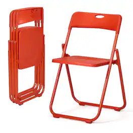 Winado - 4PCS Plastic Folding Chairs Portable Commercial Seat for Outdoor Indoor Events, Dinning, Wedding, Party, Office, Camping - Orange